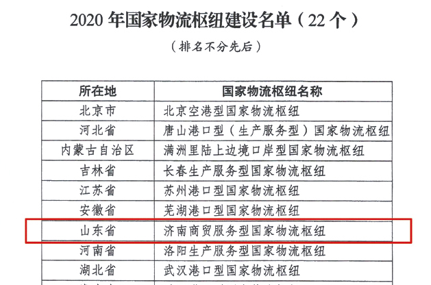 济南获批国家物流枢纽，以suncitygroup太阳集团集团为核心主体建设